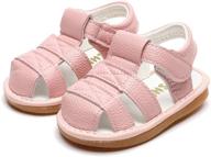 adorable lafegen baby boy girl squeaky sandals: comfy, non-slip sole, closed toe for first steps! logo