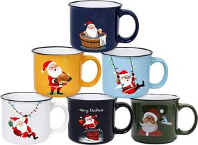 img 4 attached to 🎄 Christmas Ceramic Coffee Mug - Large Size Ounce Capacity