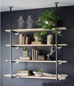 img 4 attached to 📚 WGX Design For You Industrial Retro Wall Mount Iron Pipe Shelf Hung Bracket DIY Storage Shelving Bookshelf | 2 Pcs 4Tier Hardware only: The Ultimate Storage Solution for Your Home!