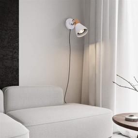 img 1 attached to 💡 Modern White Wall Sconce, Adjustable Rotatable Wall Lamp with Plug-in Cord for Master Bedroom, Living Room, Guest Room