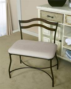 img 4 attached to 💺 Hillsdale Windsor Vanity Bench: Stylish Burnished Bronze Seating for a Sleek Look