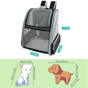 img 2 attached to Airline Approved Pet Carrier Backpack for Small to Medium Dogs and Cats - Large Mesh Transport Bag with Transparent Design, Excellent Ventilation, Dual Entry Points, Safety Straps, and Back Support - Ideal for Outdoor Travel Use