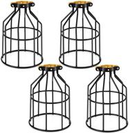 💡 kohree metal bulb guard lamp cage: vintage industrial grade, adjustable 4 pack for pendant light, lamp holder, ceiling fan - cage only logo