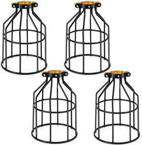 img 4 attached to 💡 Kohree Metal Bulb Guard Lamp Cage: Vintage Industrial Grade, Adjustable 4 Pack for Pendant Light, Lamp Holder, Ceiling Fan - Cage ONLY