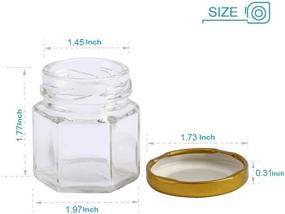 img 3 attached to 🔍 Encheng 1.5 oz Clear Hexagon Jars: Small Glass Jars with Lids (Golden) - 30 Pack | Ideal for Herbs, Foods, Jams, Liquid, Mini Spice Jars, and Storage