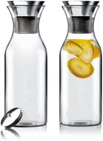 img 3 attached to 🥤 Premium Artcome 35 Oz Fridge Carafe: Innovative Ice Tea Maker & Water Pitcher with Stainless Steel Flow Lid, Made of Durable Borosilicate Glass