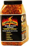 🔥 lightning flame firestarter - natural and food-safe. ignites 48 fires with 3 qts. логотип