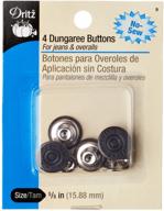 🔘 dritz 9 no-sew dungaree buttons: copper, 5/8-inch 4-count – easy diy solution for versatile clothing attachments logo