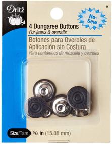 img 2 attached to 🔘 Dritz 9 No-Sew Dungaree Buttons: Copper, 5/8-Inch 4-Count – Easy DIY Solution for Versatile Clothing Attachments