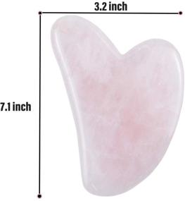 img 3 attached to AUEAR 2 Pack Heart Shape Gua Sha Rose Quartz & Jade Stone Set for Effective Body and Facial Massage