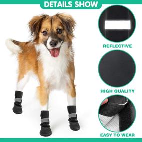 img 1 attached to 🐾 SCENEREAL Waterproof Dog Boots: Heavy-Duty Anti-Slip Shoes for Small, Medium, Large Dogs - Reflective Paw Protectors, Adjustable & Durable (2pcs)