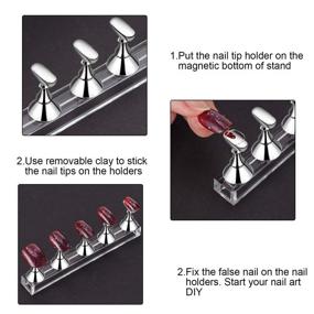 img 2 attached to 🧲 Dual-Color Magnetic Nail Tip Stand: 2 Sets of Acrylic Nail Display Stands for Effortless DIY Nail Art and Manicure Practice (Gold and Silver)