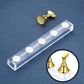 img 3 attached to 🧲 Dual-Color Magnetic Nail Tip Stand: 2 Sets of Acrylic Nail Display Stands for Effortless DIY Nail Art and Manicure Practice (Gold and Silver)