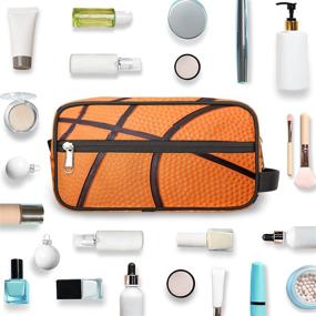 img 1 attached to Basketball Portable Toiletry Cosmetic Organizer