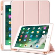 📱 bentoben ipad 6th gen case, ipad 5th gen case w/ pencil holder, premium folio folding stand smart auto wake/sleep protective tablet cover for apple ipad 9.7 inch 2018/2017, pink logo