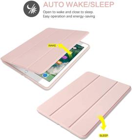 img 3 attached to 📱 BENTOBEN iPad 6th Gen Case, iPad 5th Gen Case w/ Pencil Holder, Premium Folio Folding Stand Smart Auto Wake/Sleep Protective Tablet Cover for Apple iPad 9.7 Inch 2018/2017, Pink