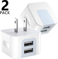 🔌 dodoli usb wall charger plug, 2-pack 2.4a dual port 12w adapter charging cube box compatible with iphone xs/xs max/xr/x/8/8 plus/7/6s/6s plus, samsung galaxy, htc, moto - enhanced seo logo