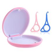 🦷 orthodontic retainer case, durable solid pink retainer case with bonus aligner (2 pack) logo