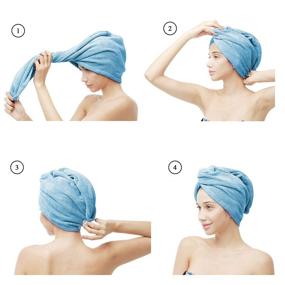 img 1 attached to 🔥 Quick-Drying Microfiber Hair Towel Turban Wrap - 2 Pack, Free Your Hair from Dampness!