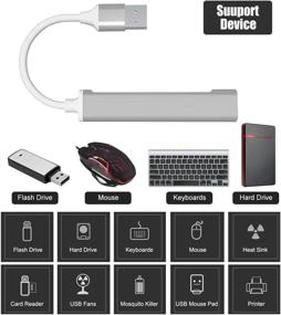 img 3 attached to Uligueto Slim PS4 USB Hub - 4 Port 3.0 and 2.0 Multi USB Port Expander for Laptop PC Computer and Playstation 4 - Aluminum