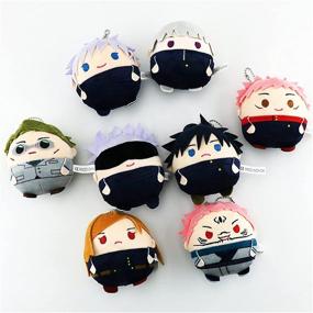 img 1 attached to 🧸 Gojo Satoru Yuji Itadori Anime Plush Doll Figures Soft Stuffed Toys Keychain Cushion Pillow Round Prop Keyring (10cm/3.94inch, Nanami Kento)