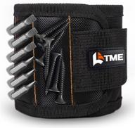 latme magnetic wristband: 15 strong magnets for securely holding screws, nails, drill bits - best armband tool for diy handyman - unique gift for men (black) logo