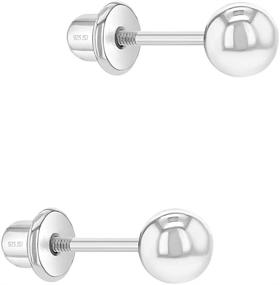 img 3 attached to High-Quality Sterling Silver 3mm-4mm Tiny Ball Screw Back Stud Baby Earrings - Elegant & Classic Round Shaped Earrings Perfect for Babies, Toddlers & Young Girls