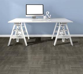 img 2 attached to Achim Home Furnishings FTVWD22920 Nexus Self Adhesive Vinyl Floor Tiles, 12x12, Charcoal Grey Wood - Perfect Flooring Option!