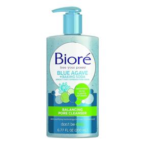 img 3 attached to Biore Daily Blue Agave with Baking Soda Pore Balancing Cleanser for Combination Skin - Exfoliating and Deep Cleansing, 6.77 Ounce