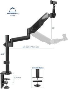 img 3 attached to 🎤 VIVO Black Adjustable Pneumatic Spring Microphone Arm Mount - Compact Mic Stand with Clamp - STAND-MIC01