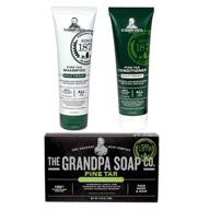 🌲 grandpa's pine tar bar soap shampoo and conditioner - best natural treatment for sensitive skin - 3 pack value bundle set logo