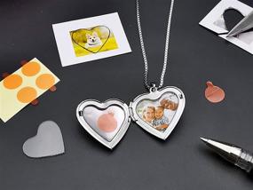 img 3 attached to GOKING Love Heart Locket Necklace: Holds Pictures, Engraved 'I Love You to The Moon and Back' - Photo Lockets