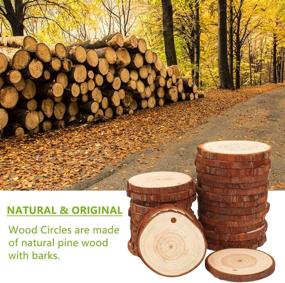 img 3 attached to Natural Wood Slices TICIOSH 2.8-3.1 inches Craft: Pre-drilled Wooden Circles for DIY Crafts, Weddings, Christmas Ornaments (35 Pcs)