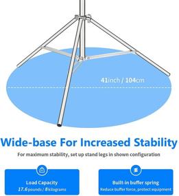 img 1 attached to 📸 Неуер Устойчивая нержавеющая сталь Световая стойка 118"/300CM с универсальным адаптером 1/4-дюйма на 3/8-дюйма - Идеально подходит для фотостудии софтбокса, вспышки-моноблока и другого фотооборудования (Серебристый)