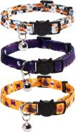 🐱 adjustable breakaway halloween cat collar set with bell - 3 pack логотип