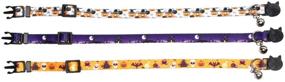 img 2 attached to 🐱 Adjustable Breakaway Halloween Cat Collar Set with Bell - 3 Pack