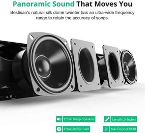 img 2 attached to 🔊 Звуковая панель Bestisan Home Audio для телевизора, 24 дюймов, беспроводная технология Bluetooth 5.0, звуковые панели для телевизоров/ПК/проекторов, оптический/коаксиальный/аудиовход/USB, 3 режима эквалайзера, объемный звук 3D