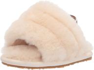 детские тапочки ugg girls fluff slipper виолетового цвета для мальчиков логотип