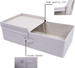 img 1 attached to Large Foldable Cotton Sweater Storage Cubes with Double Open Lid - Ideal for Bedroom or Dorm - Amelitory Storage Bin Basket