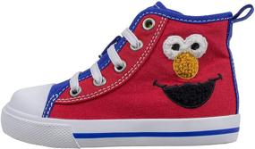 img 4 attached to 👟 Sesame Street Elmo Shoes: Hi Top Sneakers with Laces for Toddlers and Kids (Sizes 6-12)