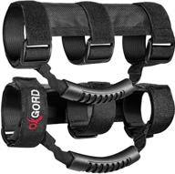 oxgord roll bar grab handle grips set for jeep, utv, & atv - adjustable strap fits bars from 1.5 to 3 inches - pack of 2, black logo