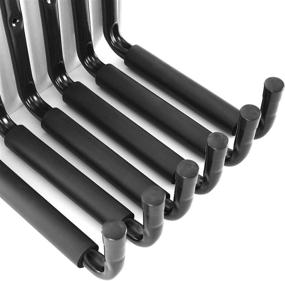 img 2 attached to Versatile Heavy-Duty Garage Storage Utility Hooks: 9'' Jumbo Arm for Ladder, Tool Chair, Hose - Wall Mount Organizer (6 Pack - Black)