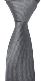 img 1 attached to Sharp & Stylish: Ainow Skinny Necktie with Striped Texture - Essential Men's Accessory
