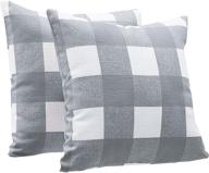 ✨ amazon basics 2-pack textured weave decorative throw pillows - 18-inch square, grey gingham plaid - stylish and cozy accent for your home logo