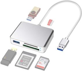 img 4 attached to 🚀 Rocketek USB 3.1 Gen1 Multi-Card Reader/Writer with USB 3.0 Hub – XQD/SD/MicroSD Card Support, 2 USB 3.0 Ports for Windows, Mac, Linux