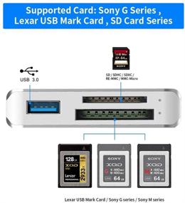 img 2 attached to 🚀 Rocketek USB 3.1 Gen1 Multi-Card Reader/Writer with USB 3.0 Hub – XQD/SD/MicroSD Card Support, 2 USB 3.0 Ports for Windows, Mac, Linux