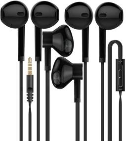 img 4 attached to Premium HD Stereo Headphones [3-Pack] with Microphone and Inline Control - Noise Isolating Earphones for 3.5mm Audio Jack Devices