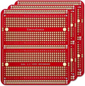 img 4 attached to 🔌 Плата-прототип ElectroCookie для DIY проектов по пайке Arduino, с золотым покрытием, двойной солдатный контактный табличный штурвал для электронных проектов (3 штуки, красный)