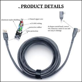img 3 attached to 20FT KRX USB A to C 3.2 Gen1 Silver Braided Cable: Fast Charging & Data-Transmission for Oculus Quest and Quest 2 Link