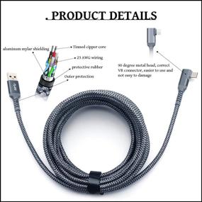 img 3 attached to 20FT KRX USB A к C 3.2 Gen1 Серебристый Обтянутый Кабель: Быстрая Зарядка и Передача Данных для Oculus Quest и Quest 2 Link